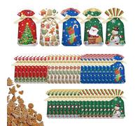 Bolsa De Dulces De Navidad - 50 Piezas De Bolsas Con Cordón - Bolsas De Dulces Para Fiestas | Para Snack Festif, Palomitas De Maíz, Halloween, Cumpleaños, Fiesta, Vacaciones, Aula, Escuela,