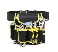 Bolsa de Electricista con Cinturon de Nailon Ajustable. Work Tool Belt Pouch with Multi-Pockets.para electricistas, técnicos, Gardeners,Carpenters, Builders.(Amarillo)
