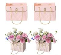 Bolsa de embalaje de flores, bolsa de regalo rectangular grande de gran capacidad, impermeable, bolsa de ramo creativa, caja de embalaje reutilizable (4 piezas) 3 colores adecuados para bodas,