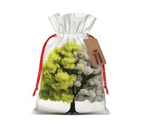 Bolsa de embalaje de Navidad con diseño de árbol de la vida, para las cuatro estaciones, con cordón, bolsa de regalo de boda
