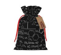 Bolsa de embalaje de Navidad con estampado abstracto de ciencia química, bolsas de lino con cordón, divertida bolsa de regalo de boda