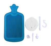 Bolsa de Enema de 2L, Juego Completo de Irrigador Doméstico Reutilizable Azul de Silicona con Tubo de Jeringa de Gancho para Enemas de Limpieza de Desintoxicación de Colon Enemadouche