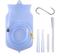 Bolsa de enema de limpieza de colon reutilizable de 2 litros para limpieza de desintoxicación de colon, enemas con tubo largo de silicona, 4 puntas, flujo de agua controlado
