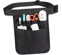 Bolsa de enfermera, varios compartimentos, riñonera con cinturón ajustable, juego de accesorios (18,5 x 25 cm), 1 pieza, color negro, Negro , 25 × 18,5 × 0,7 cm, Unisex