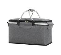 Bolsa De Enfriador De Almuerzo - Bolsas De Refrigeradores Aislados Más Grandes | De Almuerzo De Picnic Lado Suave | Capacidad De Tela Oxford Gris 22L, Contenedor De Con Mango,