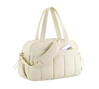 Bolsa de entrenamiento para mujer con múltiples bolsillos, ligera, bolsa de viaje para viajes, accesorios de fitness, equipaje de mano, bolsa de cabina de aeropuerto, 1 blanco, Mass Beauty