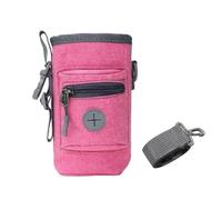 Bolsa de entrenamiento para perros, gran capacidad, contenedor de aperitivos con bolsa de poop, 17 x 13 x 10 cm, con correa ajustable para caminar y al aire libre, gris, rosa, , Rosa, Se référer