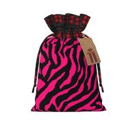Bolsa de envoltura de regalo con cordón para Navidad, diseño de cebra, tigre, leopardo, rosa, para necesidades de embalaje de regalos festivos de Navidad