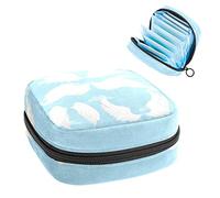 Bolsa de época, bolsa de almacenamiento portátil de tampón para servilletas sanitarias, alas ángeles cielo azul nube, Varios colores, 4.7x6.6x6.6 in/12x17x17 cm