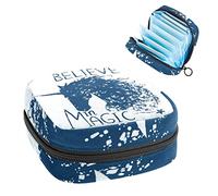 Bolsa de época, bolsa de almacenamiento portátil de tampón para servilletas sanitarias, Belive in Magic Unicorn Horse, Varios colores, 4.7x6.6x6.6 in/12x17x17 cm