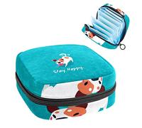 Bolsa de época, bolsa de almacenamiento portátil de tampón para servilletas sanitarias, cita de perro Aqua Stay Happy, Varios colores, 4.7x6.6x6.6 in/12x17x17 cm
