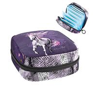 Bolsa de época, bolsa de almacenamiento portátil de tampón para servilletas sanitarias, Dream Big Legend Unicorn Purple, Varios colores, 4.7x6.6x6.6 in/12x17x17 cm