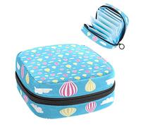 Bolsa de época, bolsa de almacenamiento portátil de tampón para servilletas sanitarias, globos de aire caliente, patrón amarillo y rosa, Varios colores, 4.7x6.6x6.6 in/12x17x17 cm