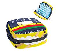 Bolsa de época, bolsa de almacenamiento portátil de tampón para servilletas sanitarias, hora de dormir, noche de oveja arcoíris, Varios colores, 4.7x6.6x6.6 in/12x17x17 cm
