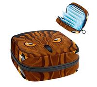 Bolsa de época, bolsa de almacenamiento portátil de tampón para servilletas sanitarias, increíble búho buho, Varios colores, 4.7x6.6x6.6 in/12x17x17 cm