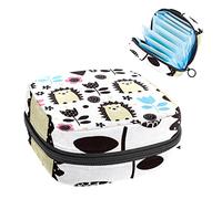 Bolsa de época, bolsa de almacenamiento portátil de tampón para servilletas sanitarias, lindo erizo, Varios colores, 4.7x6.6x6.6 in/12x17x17 cm