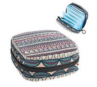 Bolsa de época, bolsa de almacenamiento portátil de tampón para servilletas sanitarias, patrón bohemio, Varios colores, 4.7x6.6x6.6 in/12x17x17 cm