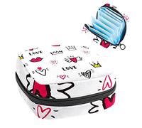 Bolsa de época, bolsa de almacenamiento portátil de tampón para servilletas sanitarias, princesa linda corona amor, Varios colores, 4.7x6.6x6.6 in/12x17x17 cm