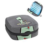 Bolsa de época, bolsa de almacenamiento portátil de tampón para servilletas sanitarias, retro divertido de dibujos animados Alien, Varios colores, 4.7x6.6x6.6 in/12x17x17 cm