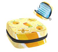 Bolsa de época, bolsa de almacenamiento portátil de tampón para servilletas sanitarias, tarro de miel, colmena de abeja dulce, Varios colores, 4.7x6.6x6.6 in/12x17x17 cm