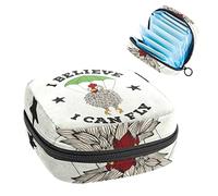 Bolsa de época, bolsa de almacenamiento portátil para tampones para servilletas sanitarias, divertido pollo I Belive I Can Fly, Varios colores, 4.7x6.6x6.6 in/12x17x17 cm