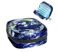 Bolsa de época, bolsa de almacenamiento portátil para tampones para servilletas sanitarias, universo de la Tierra, Varios colores, 4.7x6.6x6.6 in/12x17x17 cm