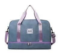 Bolsa de equipaje de gran capacidad, viajes de negocios de corta distancia, viajes de ocio, bolsa de almacenamiento, ejercicio de yoga, bolsa de fitness de mano, Misty Blue, Equipaje expandible