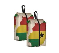 Bolsa de equipaje de viaje con diseño de bandera de Santo Tomé y Príncipe Map04 de gran capacidad, impermeable, portátil, bolsa de almacenamiento de calzado para natación, 2 unidades., Talla única