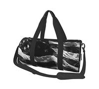 Bolsa de equipaje de viaje redonda de gran capacidad, adecuada para ejercicio, viajes, muchas actividades al aire libre, Bandera estadounidense, Talla única