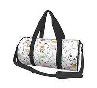 Bolsa de equipaje de viaje redonda de gran capacidad, adecuada para ejercicio, viajes, muchas actividades al aire libre, Dibujos animados Lindos Animales Conejo, Talla única
