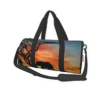Bolsa de equipaje de viaje redonda de gran capacidad, adecuada para ejercicio, viajes, muchas actividades al aire libre, elefante africano, talla única, Elefante africano, Talla única