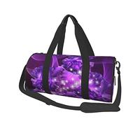 Bolsa de equipaje de viaje redonda de gran capacidad, adecuada para ejercicio, viajes, muchas actividades al aire libre, mariposa morada, talla única, Mariposa Púrpura, Talla única