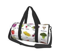 Bolsa de equipaje de viaje redonda de gran capacidad, adecuada para ejercicio, viajes, muchas actividades al aire libre, Introducción de varias verduras, Talla única