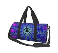 Bolsa de equipaje de viaje redonda de gran capacidad, adecuada para ejercicio, viajes, muchas actividades al aire libre, Foto morada en teñido anudado, Talla única