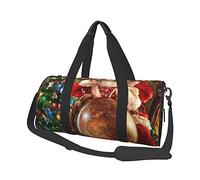 Bolsa de equipaje de viaje redonda de gran capacidad, adecuada para ejercicio, viajes, muchas actividades al aire libre, Santa Claus, Talla única