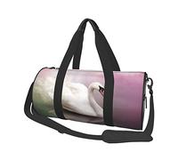 Bolsa de equipaje de viaje redonda de gran capacidad, adecuada para ejercicio, viajes, muchas actividades al aire libre, Blanco (White Swan), Talla única