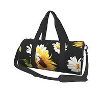 Bolsa de equipaje de viaje redonda de gran capacidad, adecuada para ejercicio, viajes, muchas actividades al aire libre, Girasoles manzanilla, Talla única