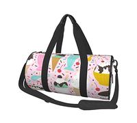 Bolsa de equipaje de viaje redonda de gran capacidad con la bandera estadounidense de la independencia del 4 de julio, adecuada para ejercicio, viajes, muchas actividades al aire libre, Helado dulce, Talla única