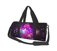 Bolsa de equipaje de viaje redonda de gran capacidad con lunares blancos y negros, adecuada para ejercicio, viajes, muchas actividades al aire libre, (color stars), Talla única