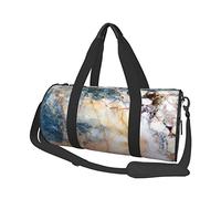 Bolsa de equipaje de viaje redonda de madera de gran capacidad, adecuada para ejercicio, viajes, muchas actividades al aire libre, mármol, talla única, mármol, Talla única