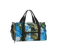 Bolsa de equipaje deportiva cruzada de mano con estampado de camuflaje azul, perfecta para viajes, camping y actividades al aire libre, Bear Koala, Talla única