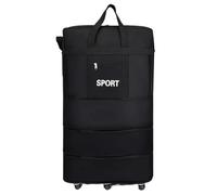 Bolsa de Equipaje Mano Plegable Oxford Gran Capacidad con Ruedas universales for facturado avión, Bolsa Viaje para la excursión de Fin de Semana al Gimnasio(Black 95X48X28)