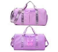 Bolsa de Equipaje Personalizada con Texto de Nombre de Foto, Bolsa de Viaje Personalizada con Bolsillos húmedos y Secos y Compartimento para Zapatos, Bolsa de Gimnasio de Baile Personalizada
