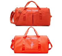 Bolsa de Equipaje Personalizada con Texto de Nombre de Foto, Bolsa de Viaje Personalizada con Bolsillos húmedos y Secos y Compartimento para Zapatos, Bolsa de Gimnasio de Baile Personalizada