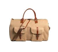 Bolsa De Equipaje Portátil Bolsa de Ropa con Correa for el Hombro Bolsas Lona Convertibles Gran Capacidad Vuelo Multifuncional Cremallera portátiles(Dark Bown)