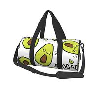 Bolsa de equipaje redonda de gran capacidad con plumas de pavo real, adecuada para ejercicio, viajes, muchas actividades al aire libre, Peras de dibujos animados, Talla única