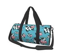 Bolsa de equipaje redonda de gran capacidad para camping, adecuada para ejercicio, viajes, muchas actividades al aire libre, vaca, talla única, vaca, Talla única
