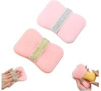 Bolsa de espuma de baño de doble cara, guante de esponja de baño 2 en 1, bolsa de malla con asa, jabonera de malla reutilizable, dos tipos de esponja disponibles: poros gruesos y poros finos.