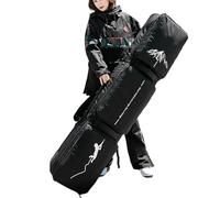 Bolsa de esquí con ruedas para viajes en avión, impermeable, bolsa acolchada duradera para botas de esquí para 2 pares de