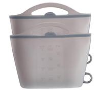 Bolsa de esterilizador de microondas de 2 piezas, bolsas de vapor de microondas de silicona flexibles de 1000 ml, esterilizador de chupete a prueba de fugas colgando con mango.